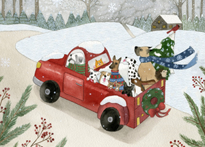 Truckful Of Friends Charity Christmas Card Supporting Homeless Pets
