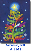 AI1141 Evergreen of Peace charity holiday card supporting Amnesty International