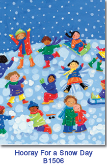 Hooray For a Snow Day charity holiday card supporting Brightside for Families & Children