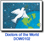DOW0102 A Peaceful World charity holiday card supporting Doctors of the World.
