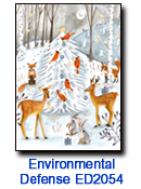 Woodland Wildlife charity holiday card supporting Environmental Defense Fund