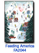 Mountain Holiday charity Christmas card supporting Feeding America