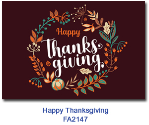 Happy Thanksgiving charity card supporting Feeding America