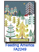 Funky Trees charity Christmas card supporting Feeding America