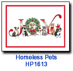 Joy charity holiday card supporting homeless pets