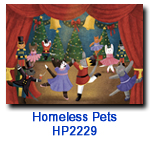 Nutcracker Felines charity card supporting Homeless Pets