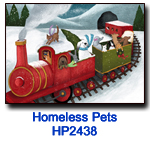 Holiday Train charity Christmas card supporting Homeless Pets