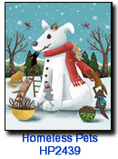 Snow Dog charity holiday card supporting Homeless Pets