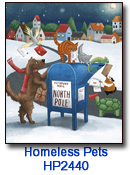 North Pole Bound Christmas card supporting homeless pets