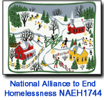 NAEH1744 Folk Art Village holiday Card