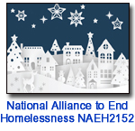 Cabins in the Snow charity holiday card supporting National Alliance to End Homelessness