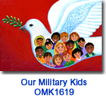OMK1619 Dove With Kids holiday card