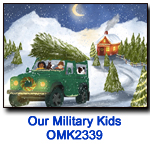 Green Jeep card supporting Our Military Kids