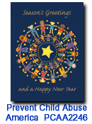 Harmony charity holiday card supporting Prevent Child Abuse America
