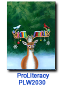 Book Rack charity holiday Card supporting ProLiteracy