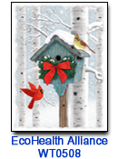 Rustic Birdhouse charity holiday card supporting EcoHealth Alliance