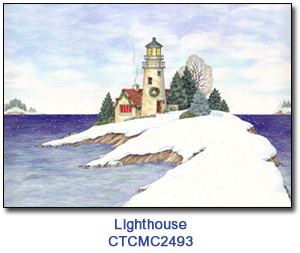 Lighthouse charity Holiday Card Supporting Connecticut Children's 