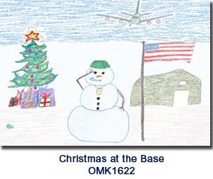 Christmas at the Base holiday card supporting Our Military Kids