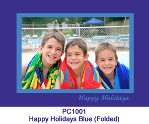 Happy Holidays Blue Photo Card PC1001