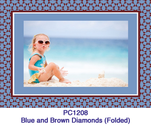 Blue and Brown Diamonds Photo Card PC1208