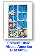 Through The Window charity holiday card supporting Prevent Child Abuse America