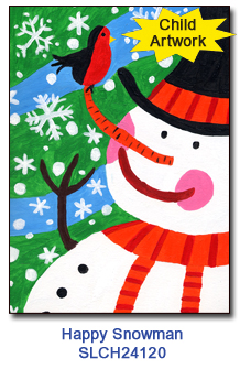 Happy Snowman charity holiday card supporting St. Louis Children's Hospital