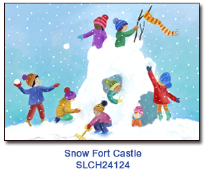 Snow Fort Castle charity holiday Card supporting St. Louis Children's Hospital